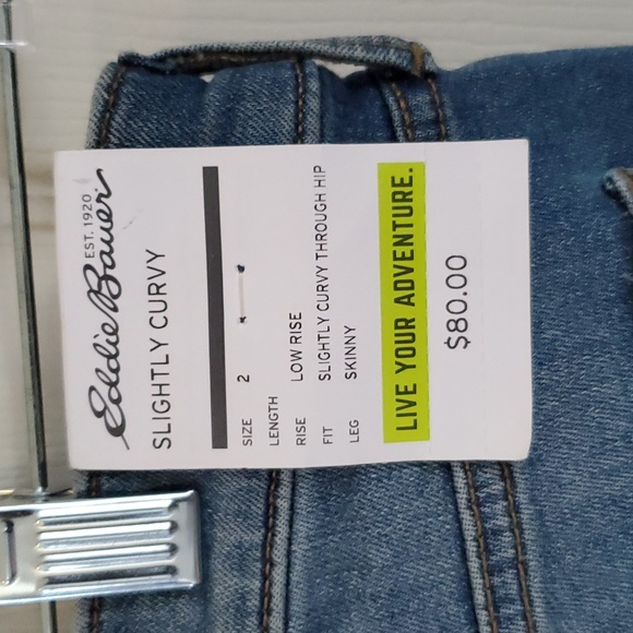 Eddie Bauer Womens Slightly Curvy Skinny Jeans Size 2 Petite NEW - Picture 5 of 5